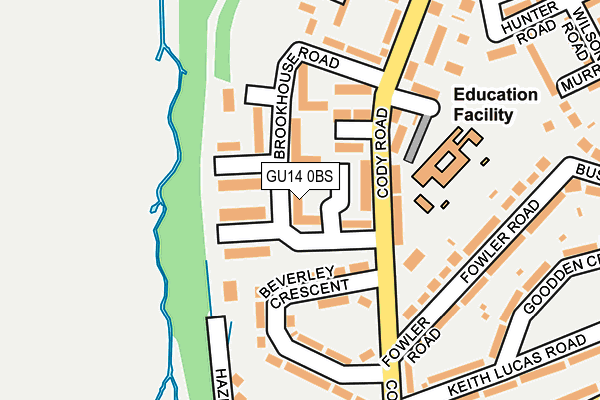 GU14 0BS map - OS OpenMap – Local (Ordnance Survey)