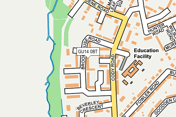 GU14 0BT map - OS OpenMap – Local (Ordnance Survey)