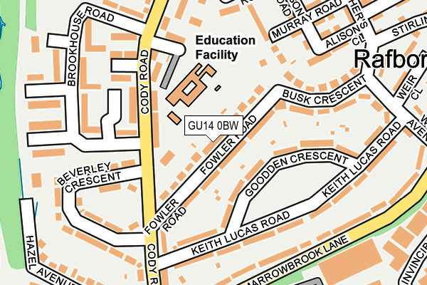 GU14 0BW map - OS OpenMap – Local (Ordnance Survey)