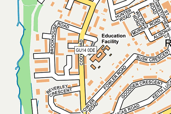 GU14 0DE map - OS OpenMap – Local (Ordnance Survey)
