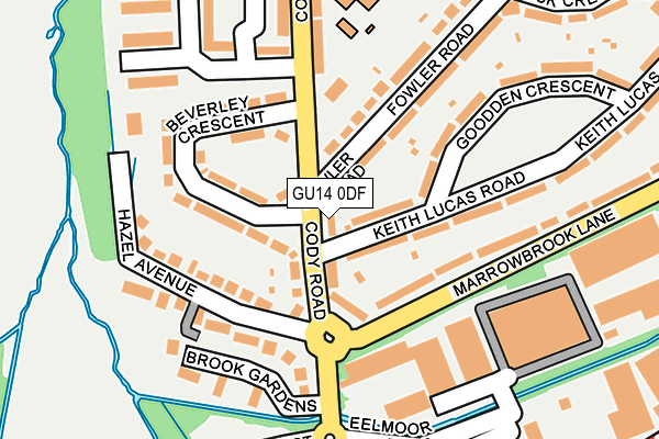 GU14 0DF map - OS OpenMap – Local (Ordnance Survey)