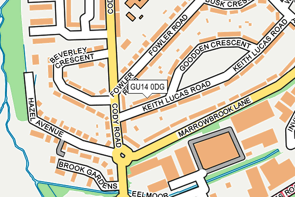 GU14 0DG map - OS OpenMap – Local (Ordnance Survey)