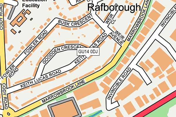 GU14 0DJ map - OS OpenMap – Local (Ordnance Survey)