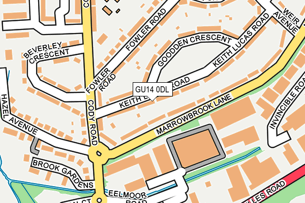 GU14 0DL map - OS OpenMap – Local (Ordnance Survey)