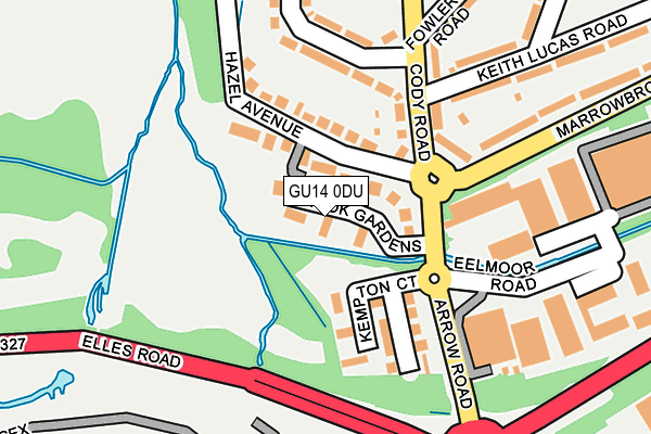 GU14 0DU map - OS OpenMap – Local (Ordnance Survey)