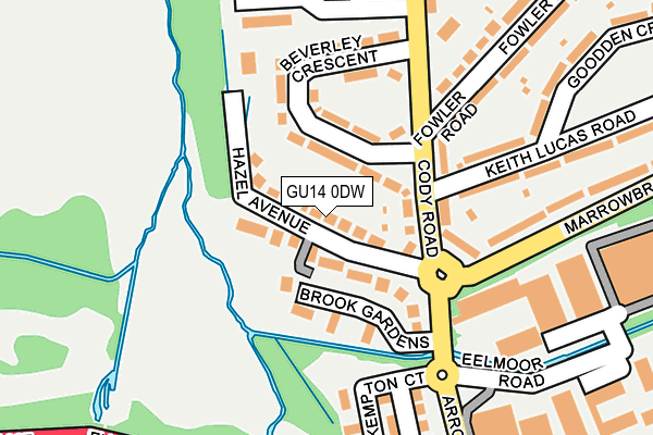 GU14 0DW map - OS OpenMap – Local (Ordnance Survey)