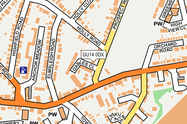 GU14 0DX map - OS OpenMap – Local (Ordnance Survey)
