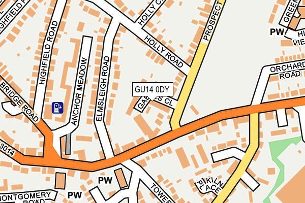 GU14 0DY map - OS OpenMap – Local (Ordnance Survey)