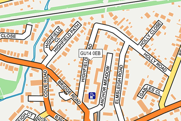 GU14 0EB map - OS OpenMap – Local (Ordnance Survey)