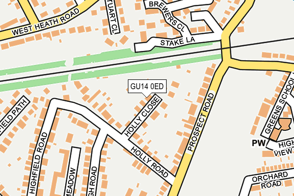 GU14 0ED map - OS OpenMap – Local (Ordnance Survey)