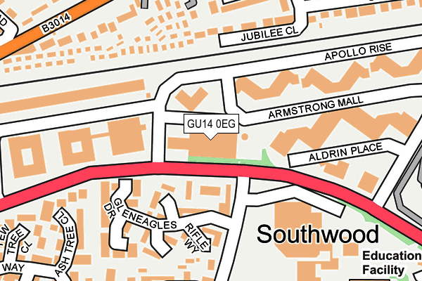 GU14 0EG map - OS OpenMap – Local (Ordnance Survey)