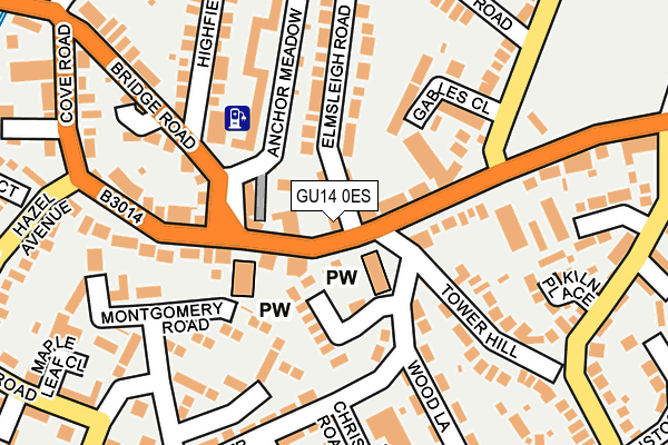 GU14 0ES map - OS OpenMap – Local (Ordnance Survey)