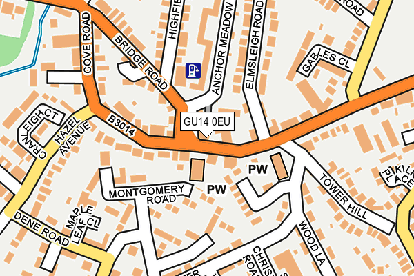 GU14 0EU map - OS OpenMap – Local (Ordnance Survey)