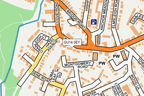 GU14 0EY map - OS OpenMap – Local (Ordnance Survey)
