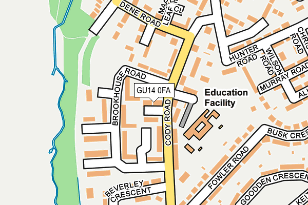 GU14 0FA map - OS OpenMap – Local (Ordnance Survey)