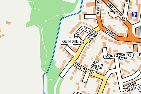 GU14 0HD map - OS OpenMap – Local (Ordnance Survey)