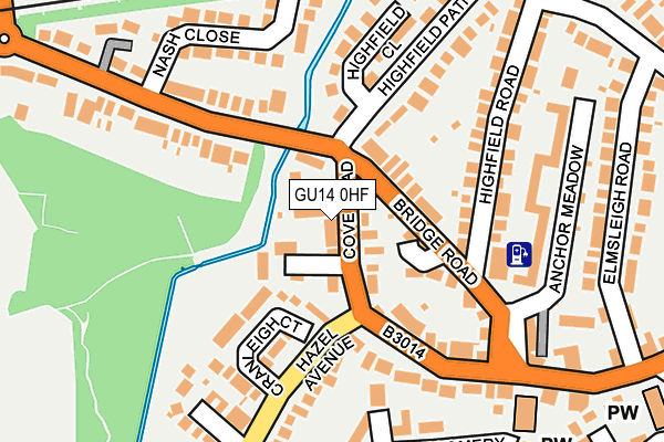 GU14 0HF map - OS OpenMap – Local (Ordnance Survey)