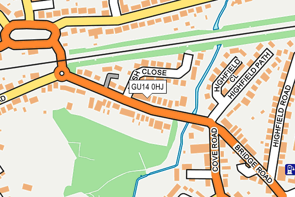GU14 0HJ map - OS OpenMap – Local (Ordnance Survey)