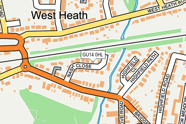 GU14 0HL map - OS OpenMap – Local (Ordnance Survey)