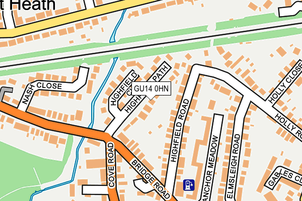 GU14 0HN map - OS OpenMap – Local (Ordnance Survey)