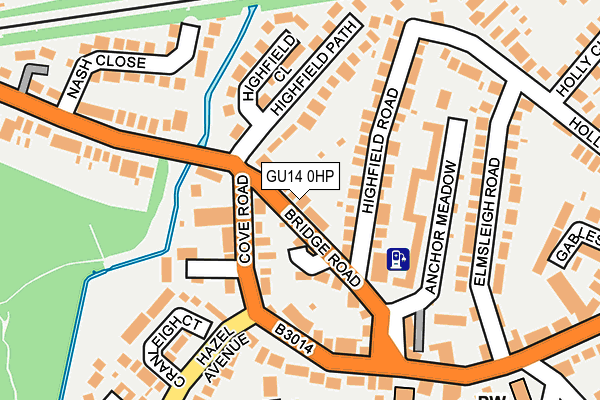 GU14 0HP map - OS OpenMap – Local (Ordnance Survey)
