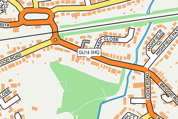 GU14 0HQ map - OS OpenMap – Local (Ordnance Survey)