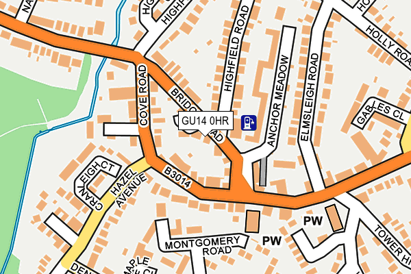 GU14 0HR map - OS OpenMap – Local (Ordnance Survey)