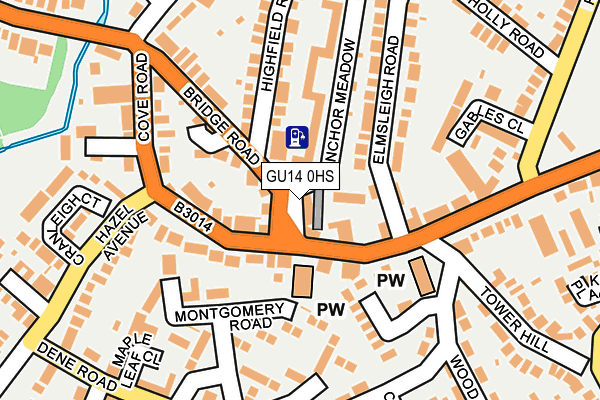 GU14 0HS map - OS OpenMap – Local (Ordnance Survey)