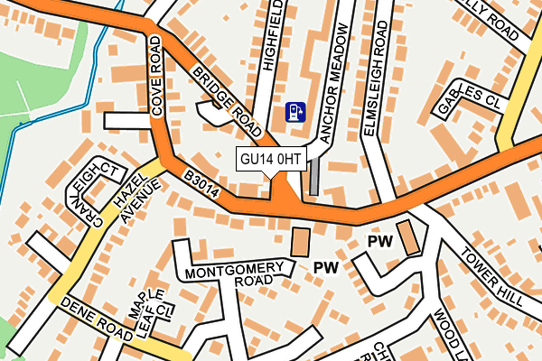 GU14 0HT map - OS OpenMap – Local (Ordnance Survey)