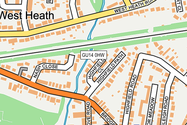 GU14 0HW map - OS OpenMap – Local (Ordnance Survey)