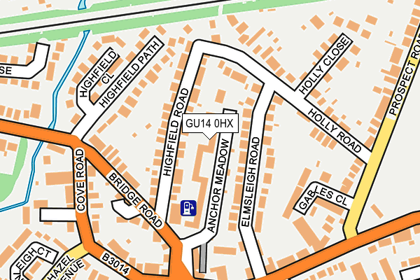 GU14 0HX map - OS OpenMap – Local (Ordnance Survey)