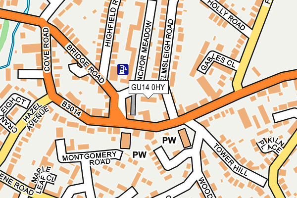 GU14 0HY map - OS OpenMap – Local (Ordnance Survey)