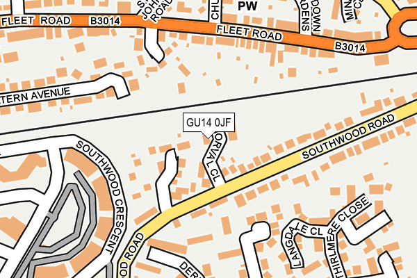 GU14 0JF map - OS OpenMap – Local (Ordnance Survey)