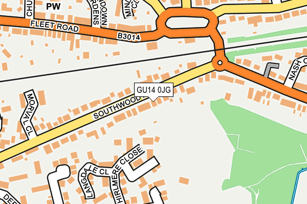 GU14 0JG map - OS OpenMap – Local (Ordnance Survey)