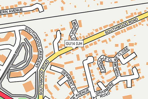 GU14 0JH map - OS OpenMap – Local (Ordnance Survey)