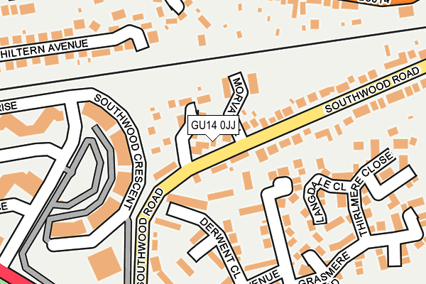 GU14 0JJ map - OS OpenMap – Local (Ordnance Survey)