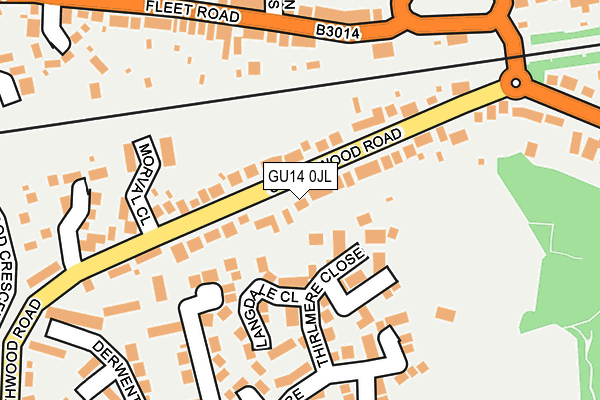 GU14 0JL map - OS OpenMap – Local (Ordnance Survey)