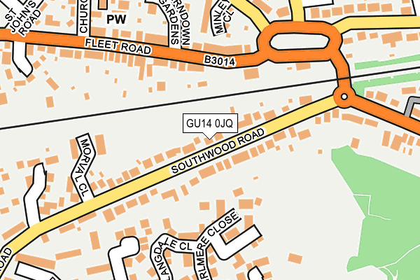 GU14 0JQ map - OS OpenMap – Local (Ordnance Survey)