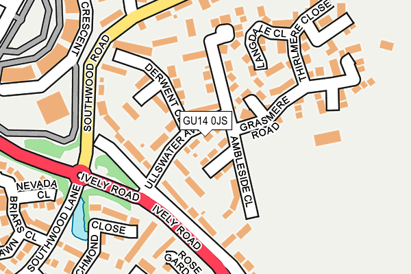 GU14 0JS map - OS OpenMap – Local (Ordnance Survey)
