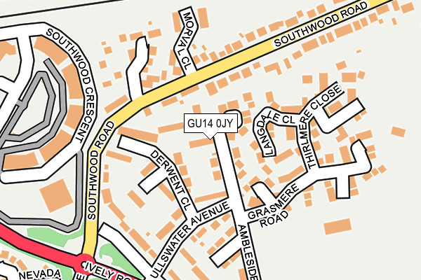 GU14 0JY map - OS OpenMap – Local (Ordnance Survey)