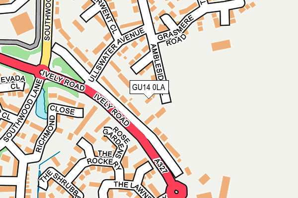 GU14 0LA map - OS OpenMap – Local (Ordnance Survey)