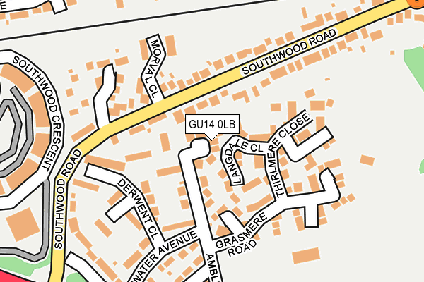 GU14 0LB map - OS OpenMap – Local (Ordnance Survey)