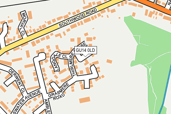 GU14 0LD map - OS OpenMap – Local (Ordnance Survey)