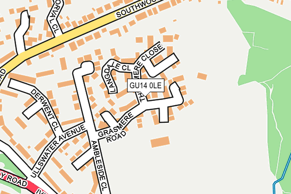 GU14 0LE map - OS OpenMap – Local (Ordnance Survey)