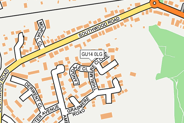GU14 0LG map - OS OpenMap – Local (Ordnance Survey)