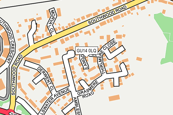 GU14 0LQ map - OS OpenMap – Local (Ordnance Survey)