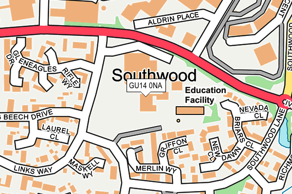 GU14 0NA map - OS OpenMap – Local (Ordnance Survey)