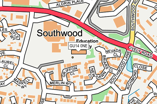 GU14 0NE map - OS OpenMap – Local (Ordnance Survey)