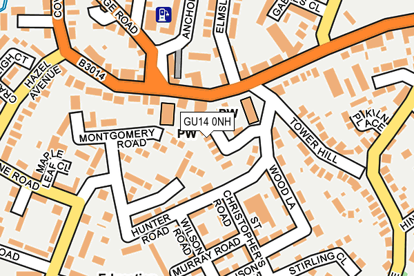 GU14 0NH map - OS OpenMap – Local (Ordnance Survey)