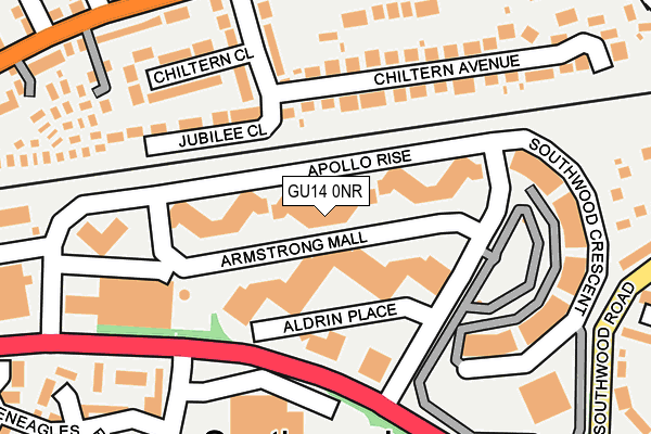 GU14 0NR map - OS OpenMap – Local (Ordnance Survey)